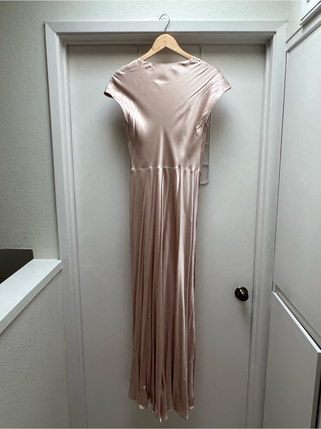 Satin Maxi Dress In Light Blush Pink — image 3 of 3